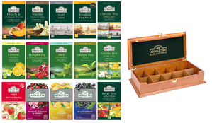 Ahmad Tea 15 Packungen + Holzbox